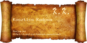 Kosztics Kadosa névjegykártya